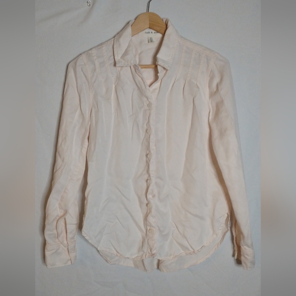 Anthropologie Cloth & Stone Light Pink Button-Up Shirt Size XSmall